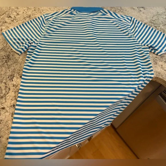 Nike Dry Fit Men's Blue Striped Polo Shirt Size M - Picture 3 of 3